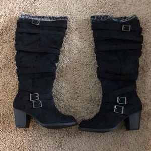 JustFab knee high heeled boots